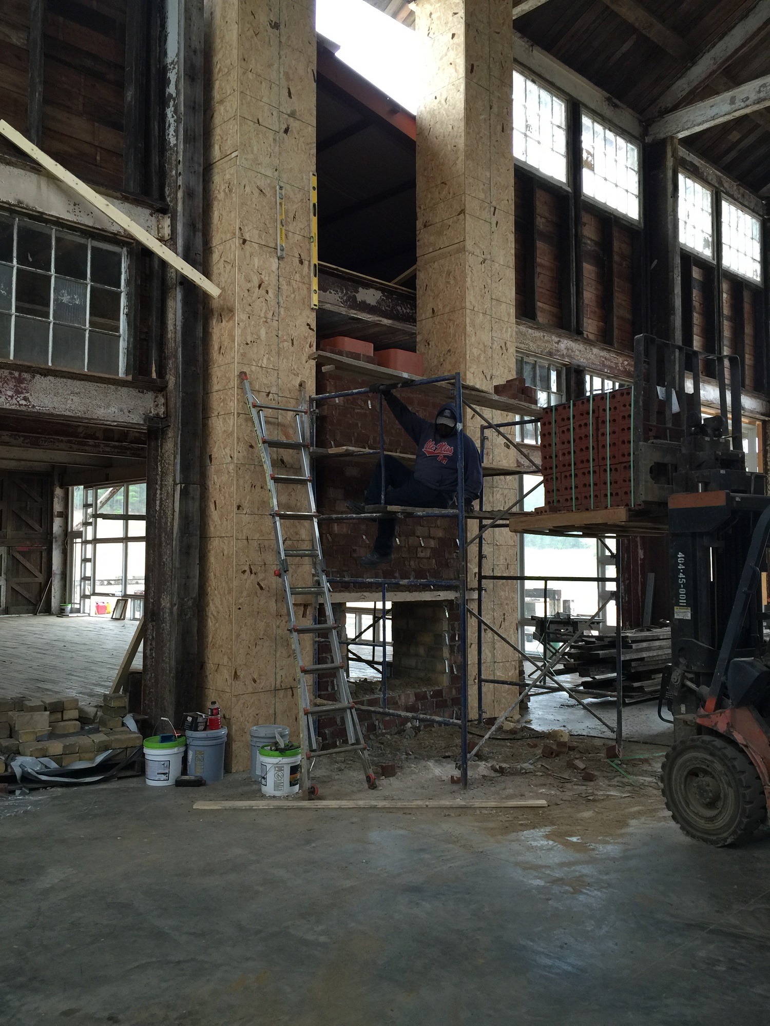 Fireplace in the early stages