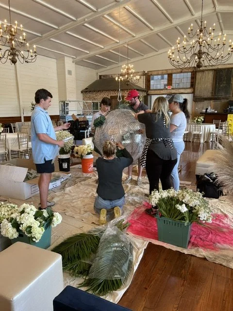oxford floral creating a floral chandelier at The Jefferson Oxford