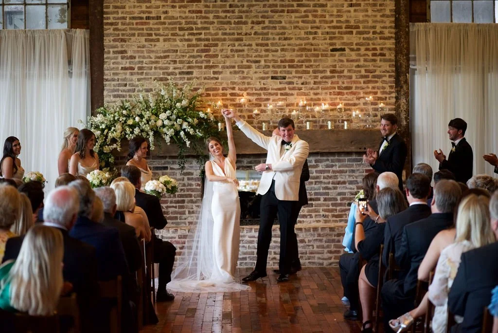 bride & groom just married from wedding ceremony in Lakeside Room at The Jefferson Oxford