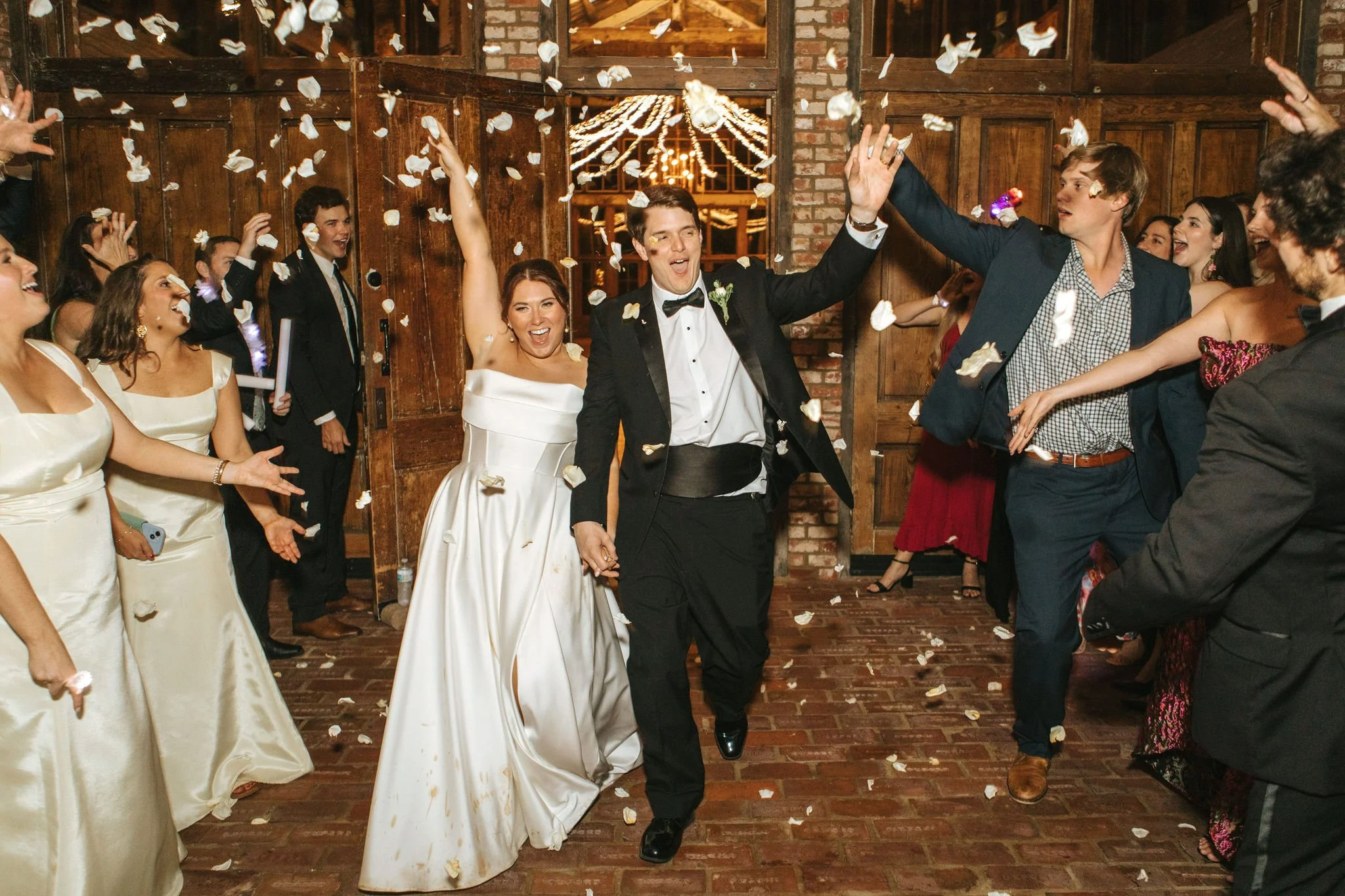 flower petal wedding send-off at the Jefferson oxford
