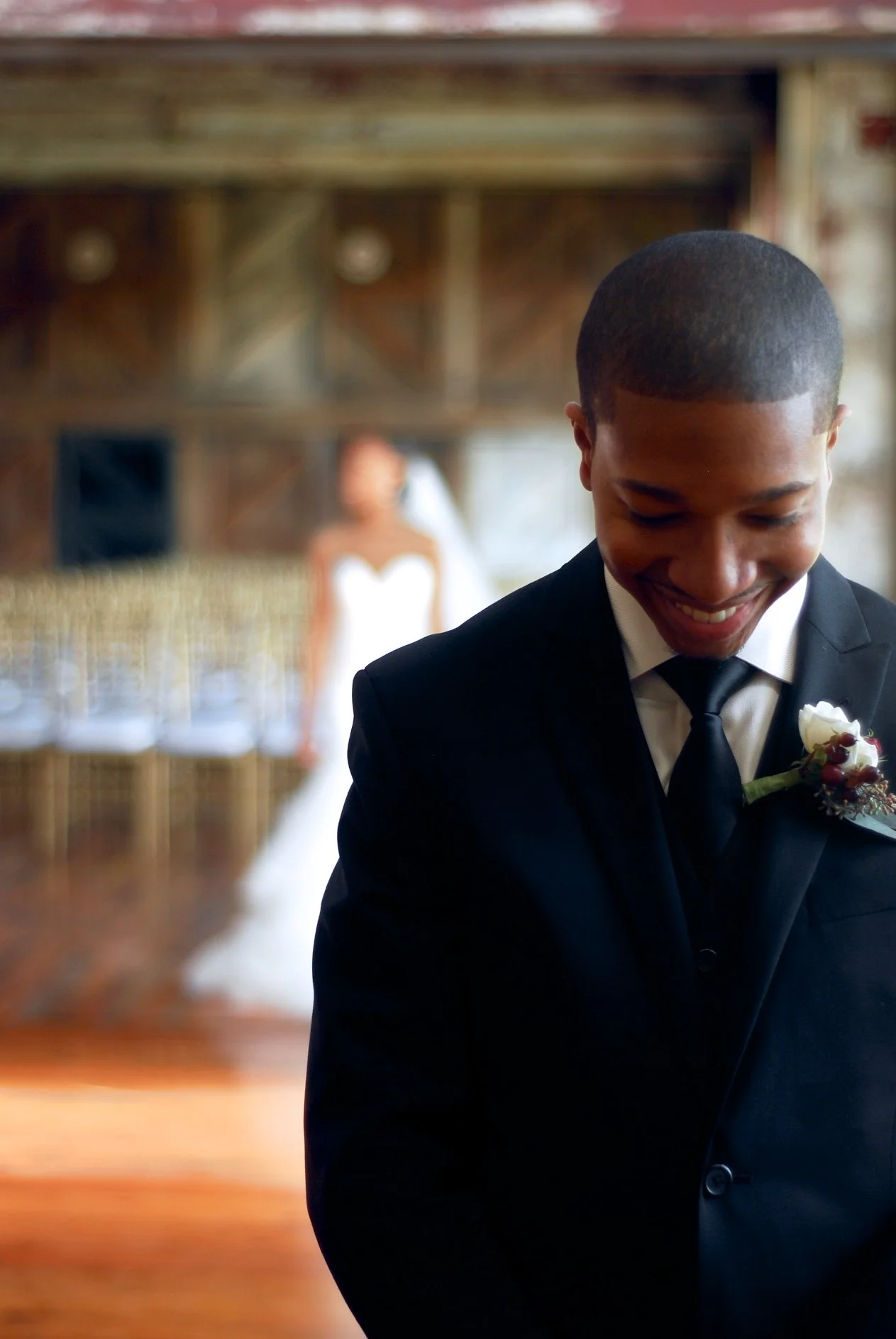 first look bride and groom Lakeside Room at The Jefferson Oxford