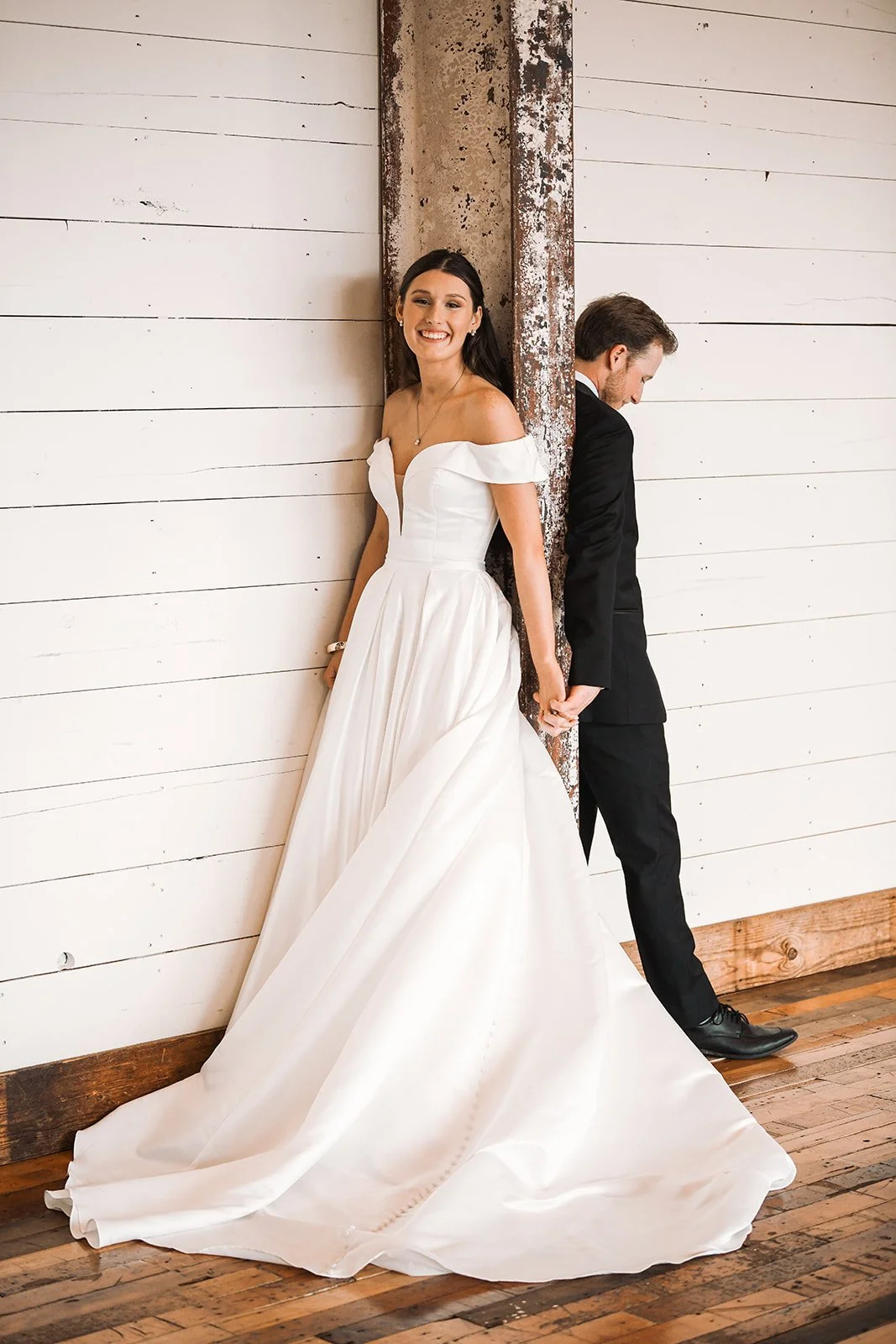 first look bride and groom lakeside room at The Jefferson Oxford