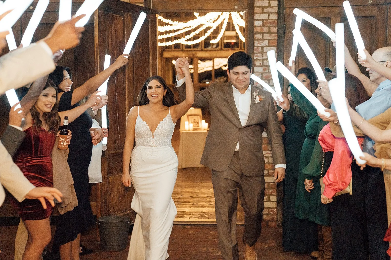 glow stick wedding send-off at The Jefferson Oxford