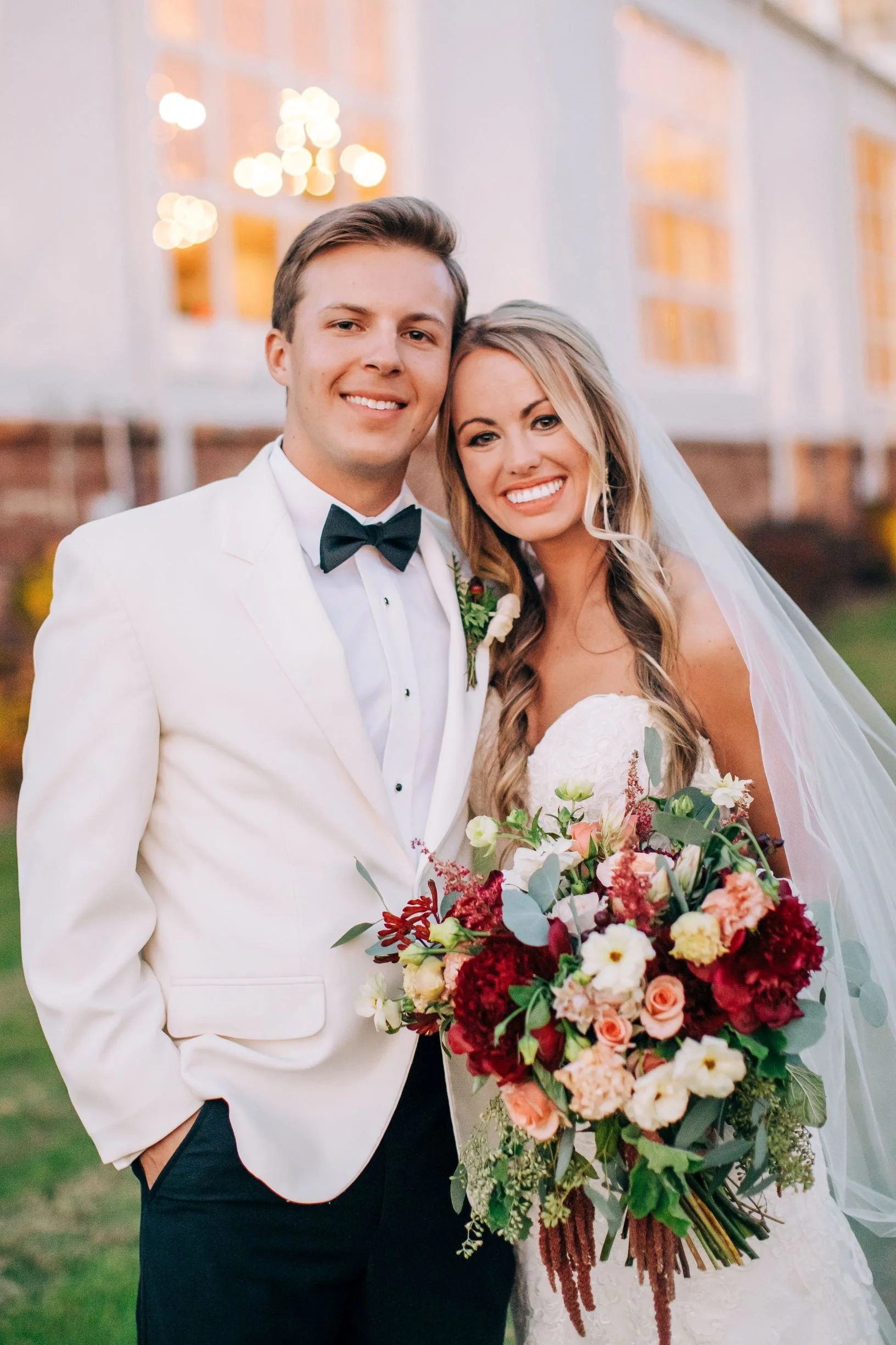 golden hour couple after outdoor wedding ceremony at jefferson oxford ms
