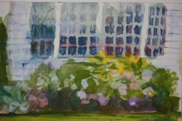 petite garden windows watercolor 4" x 6" landscape bvw 499.