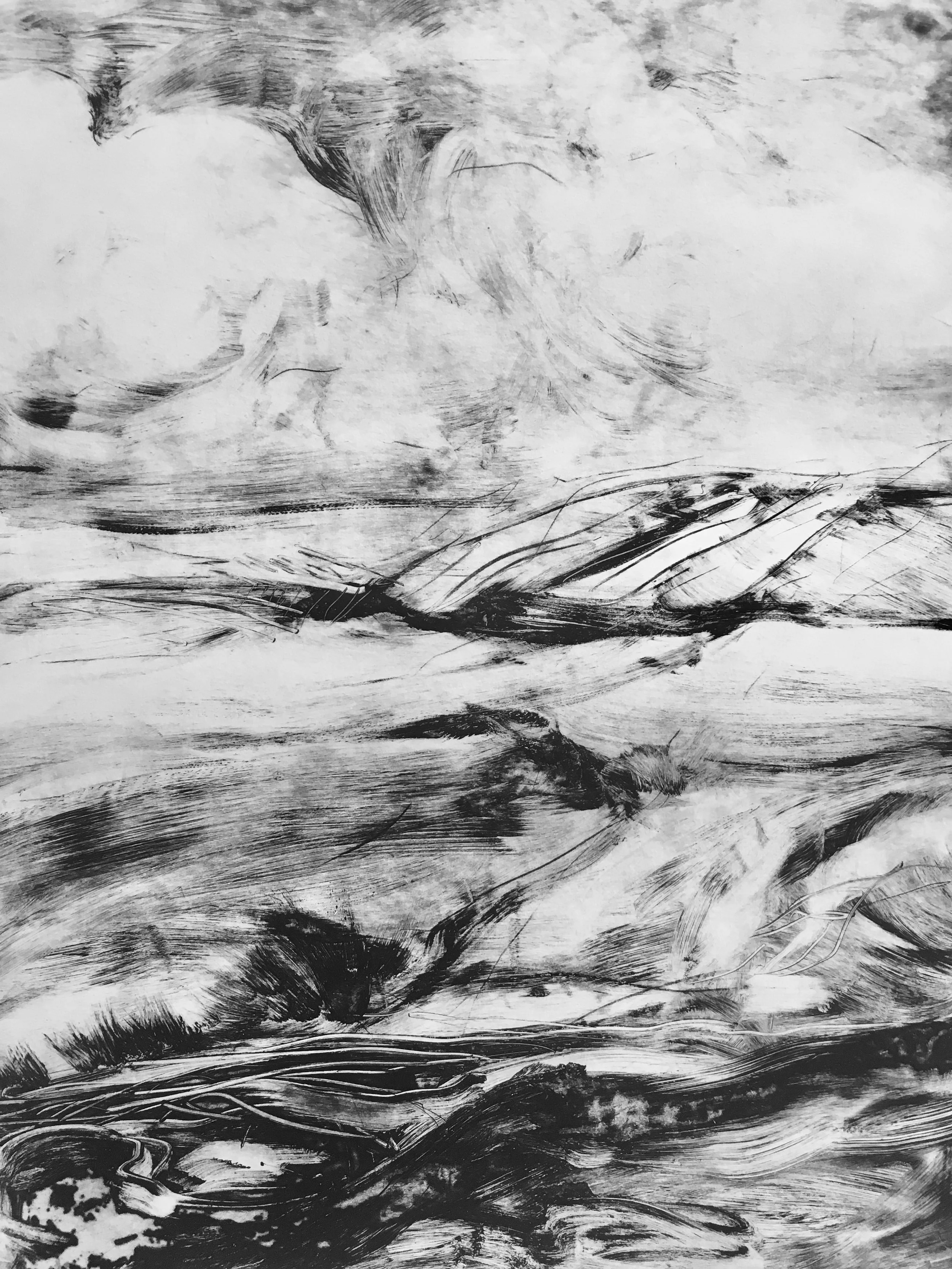 rushing waters 30" x 22" solarplate print is featured in NYSS exhibit and in the Paddle 8 auction!