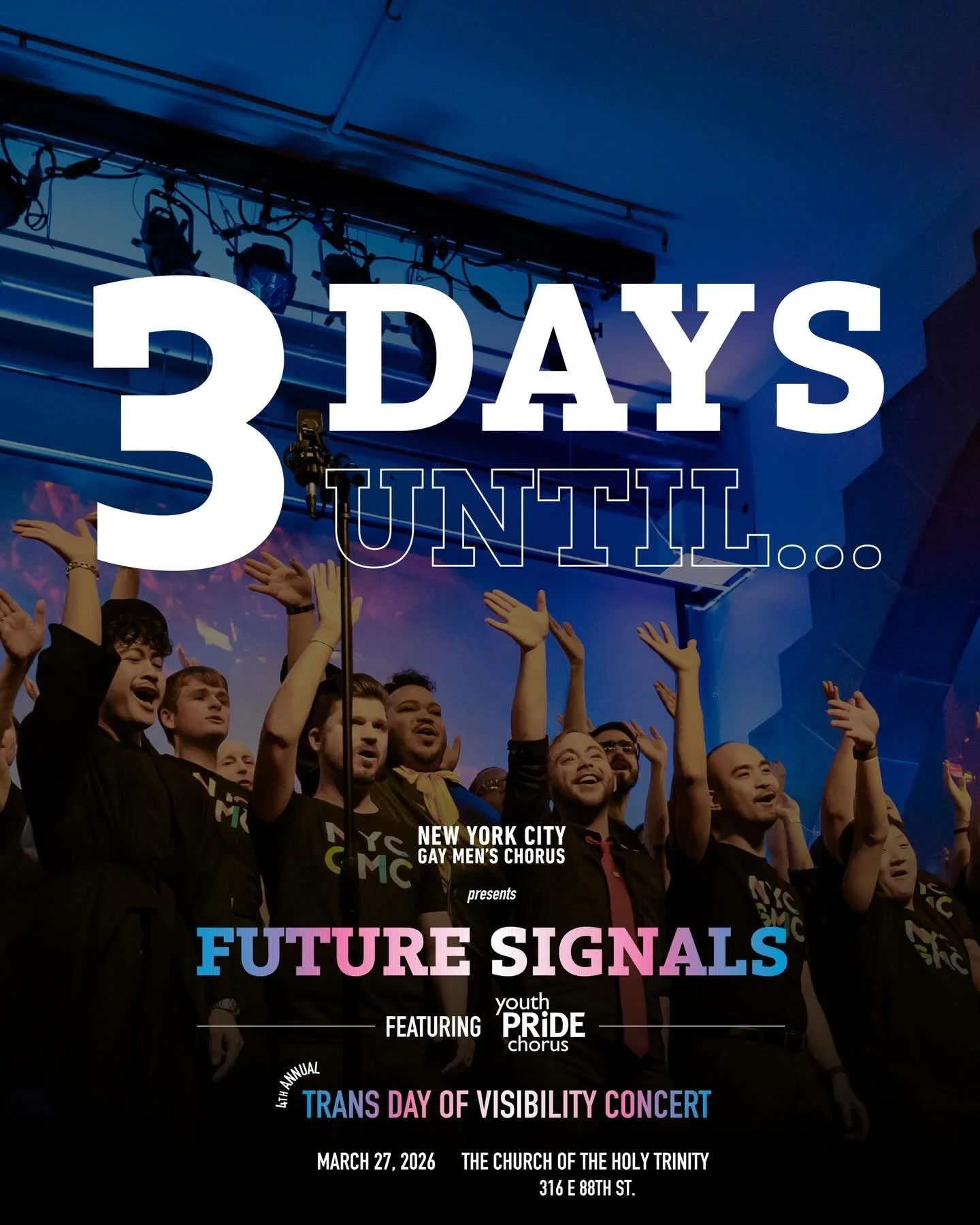 Three days.

The lights. The choir. The energy that only happens when we gather with purpose.

Future Signals

March 27

The Church of the Holy Trinity

If you haven&rsquo;t made plans yet, now&rsquo;s the time.
