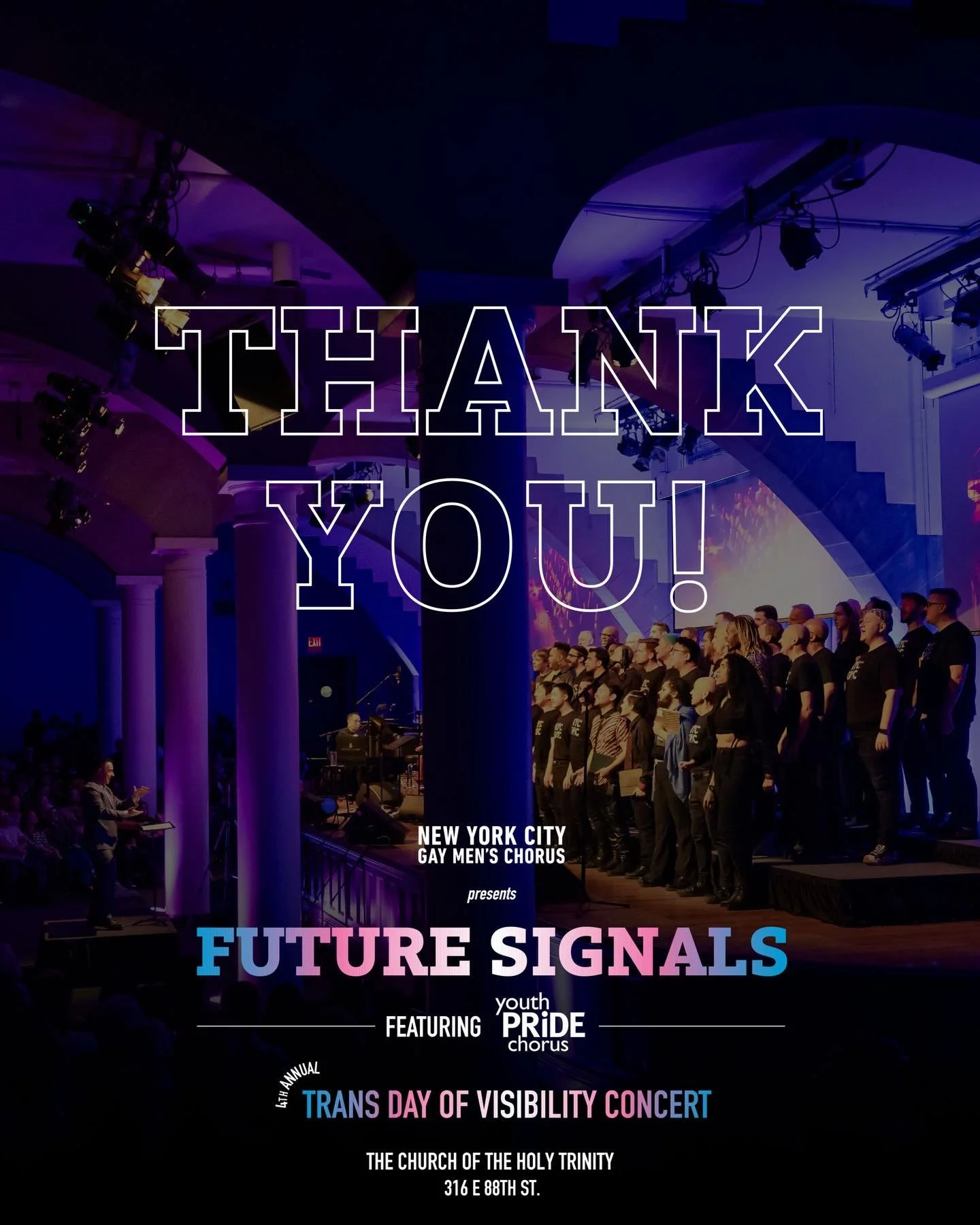 Thank you for joining us for our Trans Day of Visibility concert.

It was a powerful evening of music, community, and celebration &mdash; and we&rsquo;re so grateful to everyone who showed up to be part of it.

A special thank you to our guest Murray