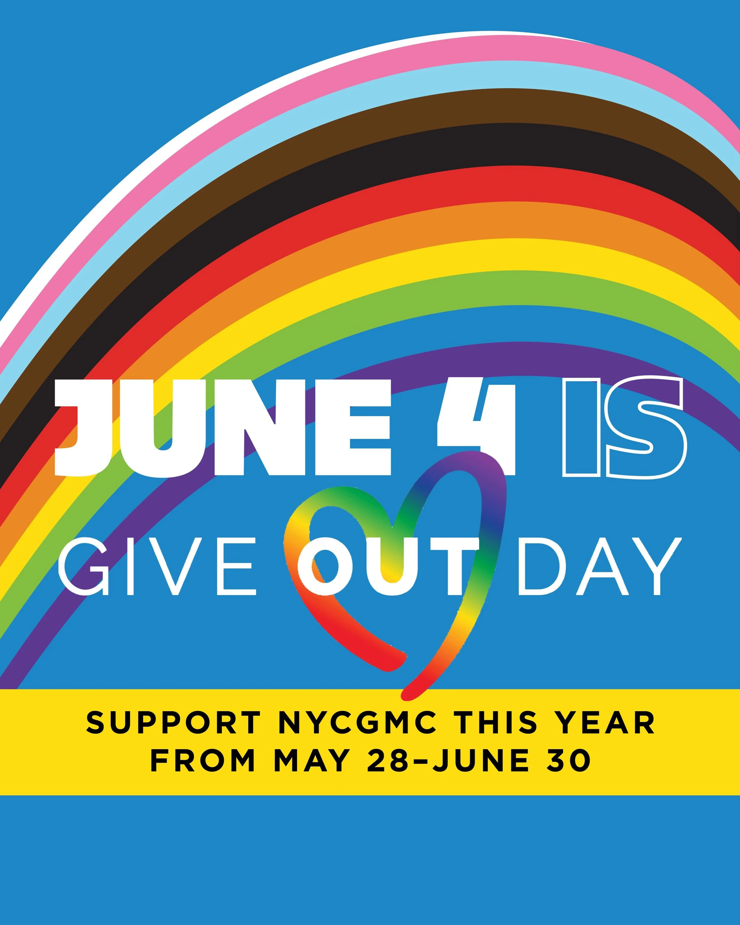 June 4 is Give OUT Day 💛

Starting today, communities across the country are coming together to support LGBTQ+ organizations and the work they make possible.

This year, NYCGMC is raising $5,000 to support Unspeakable Joy, our free annual Juneteenth