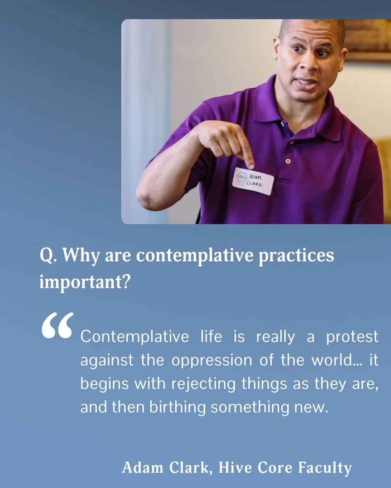 Contemplative practice isn&rsquo;t about escaping life. It&rsquo;s about meeting it with more intention.

In a world that rushes and reacts, contemplative practices help us widen the space between stimulus and response. In that space, we breathe. We 