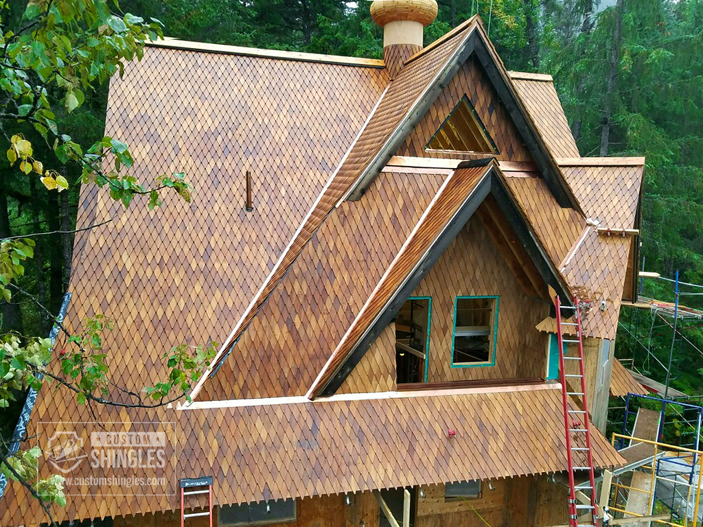 teak roof close up