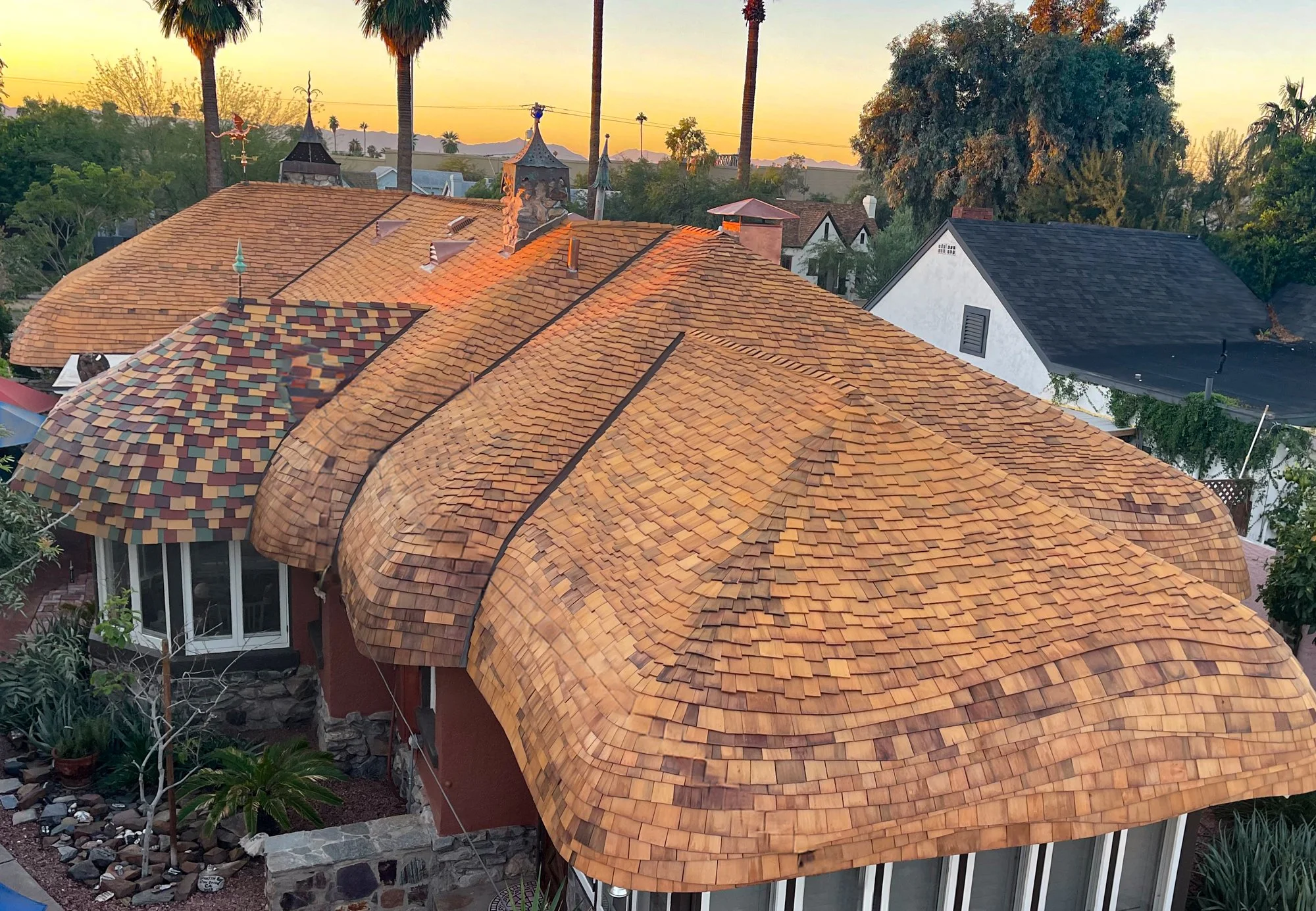 Staggered and Steam-Bent Roof Install on Arizona Residence