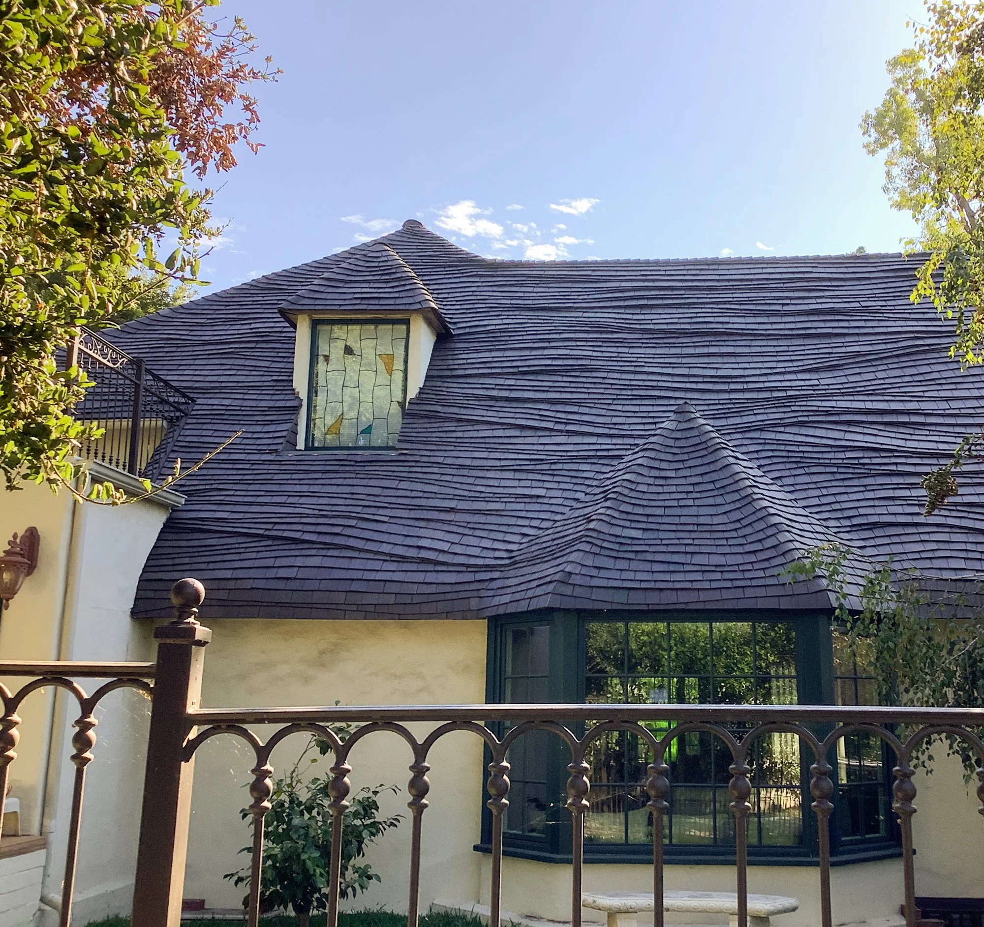 Close-up of Synthetic Cedar Shingles on California Residence