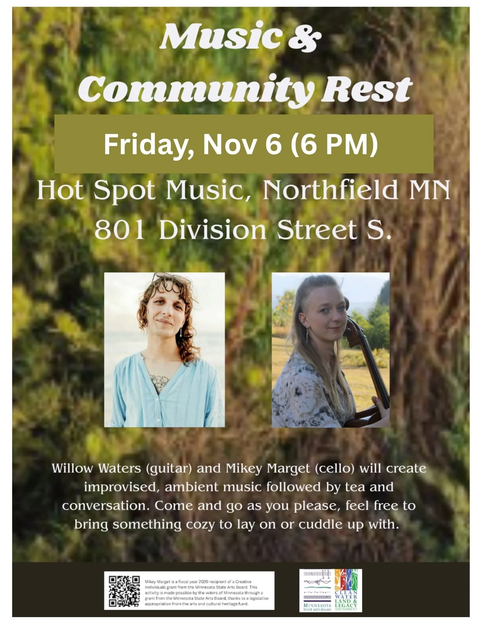 Music &amp; Community Rest (w/ cellist, Mikey Marget)