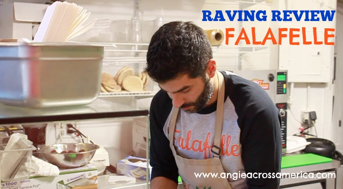 Khaled hard at work, serving the freshest, most authentic falafels in town