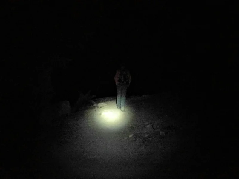 Hiking towards Mt Langley in the dark at 4.30am.&nbsp;