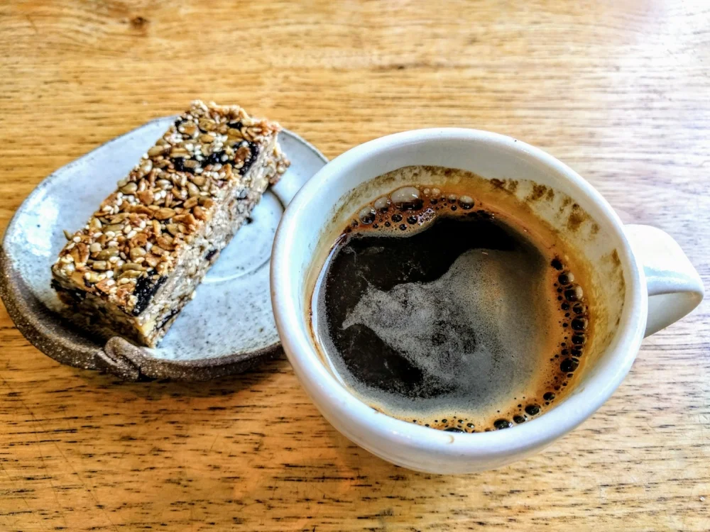 My all-time fav snack: a cuppa Americano and homemade granola bar from Piccino. If you're there, make sure you ask for Marc Brandi the barista - he makes the best coffee. And oh, he's also a kickass guitarist who plays in bands and gigs in NorCal and SoCal. Find him @marcatthemoon on Instagram