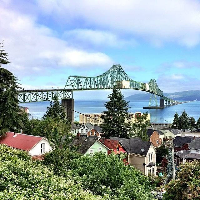 The Astoria-Megler Bridge is a steel cantilever bridge that spans the Columbia River. It was the last completed segment of U.S. Route 101 between Olympia, Washington, and Los Angeles, California and is the longest continuous truss bridge in North America. Pic credit: Angie