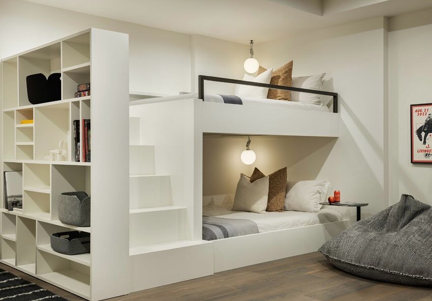 Love how this multi use space turned out, we enjoyed the challenge of blending several client requests to make a lower level space so live-able.

#bunkbeds #hangout #multiuse #interiordesign #homedecor #comfort #custom #design #lifestyle #mountainmod