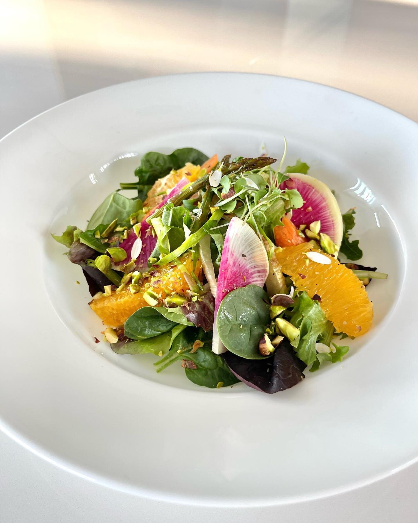 Never underestimate the power of a simple summer salad! 

Dress it up with fresh citrus, berries and micro greens!