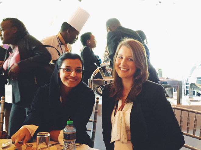 Arusha and I having lunch at the UN Office in Nairobi