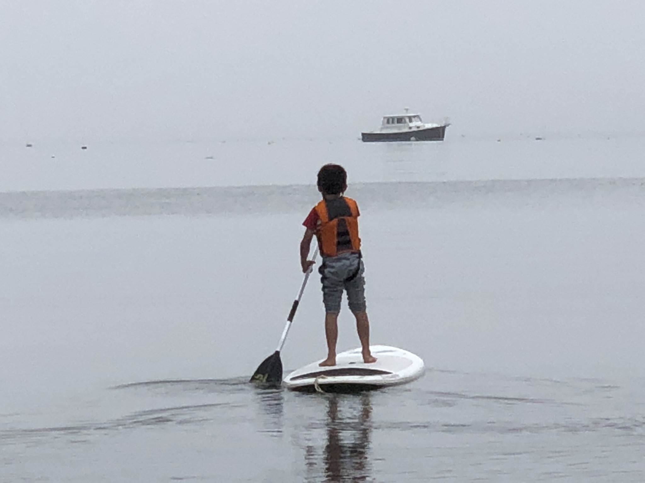 Paddle Boarding on Ocean in Maine