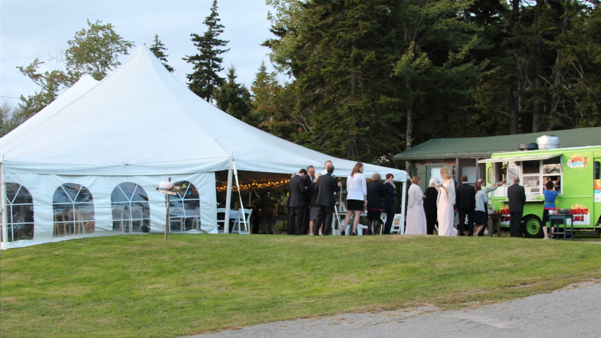 Reception by the ocean in September in Maine