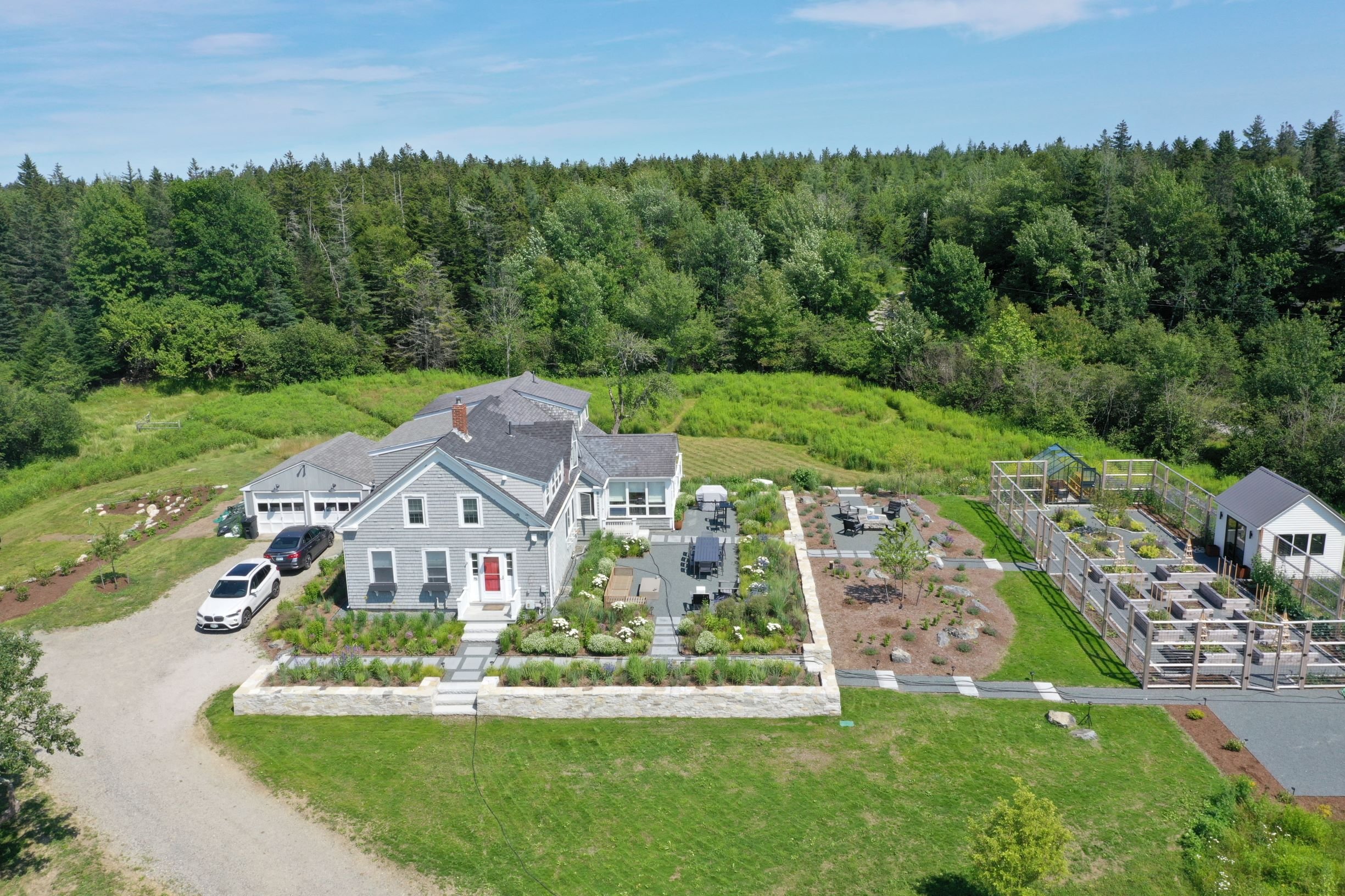 Aerial view of finished landscape at Monarch Farm