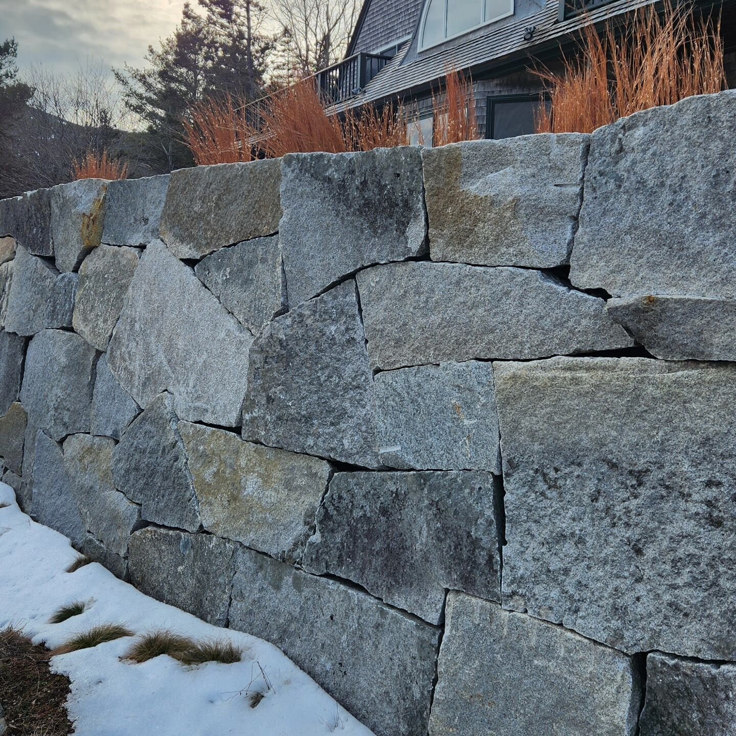 Stone wall and native grasses at Bear Rock give character in the Winter. Bodhi approved. Spend time outside, even when it's cold.
#granite #stonewall #nativeplants #barharbor #winter @acadialandscape