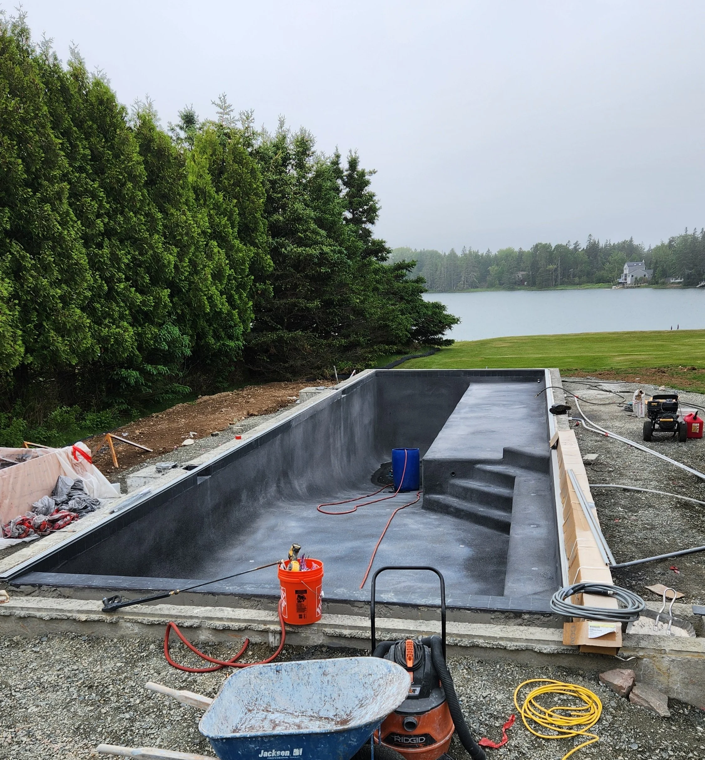 Completed gunite pool shell