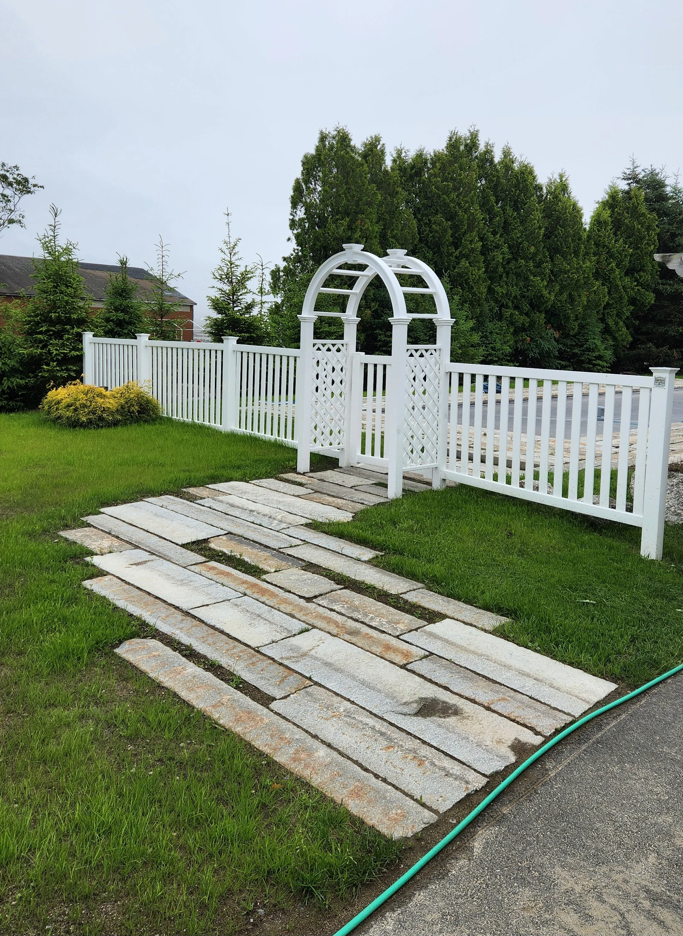 Granite curbing walk to pool entry