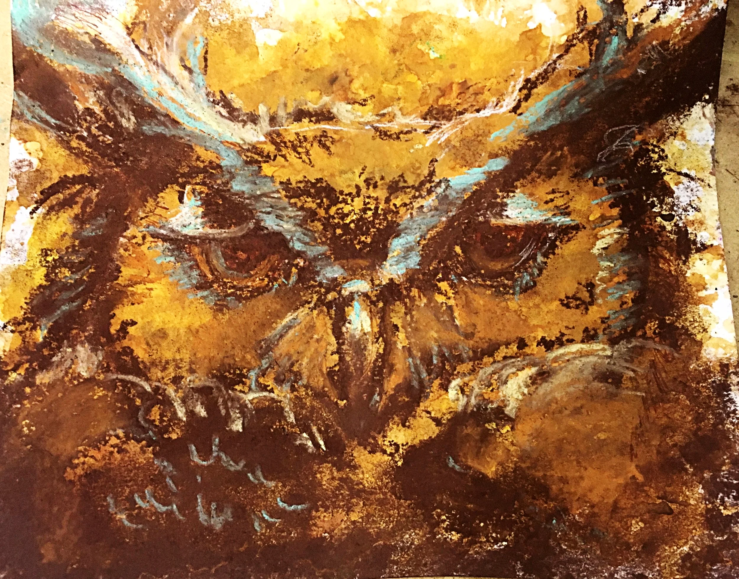 Harvest Owl by Jamie Winter Dawson, Pastel on Paper