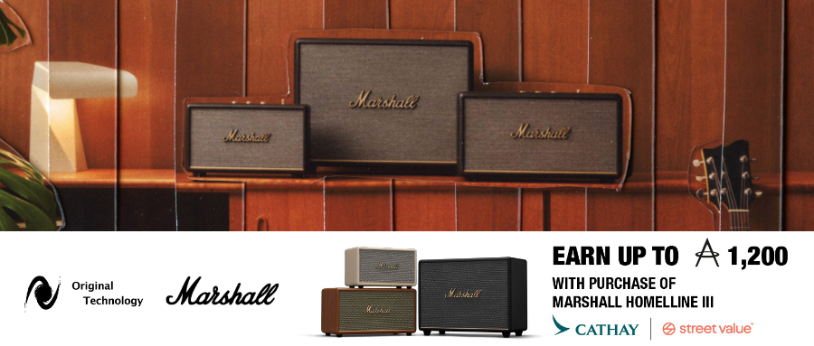 買 Marshall Homeline III 系列賞您 Asia Miles｜Purchase Homeline III series and earn extra Asia Miles