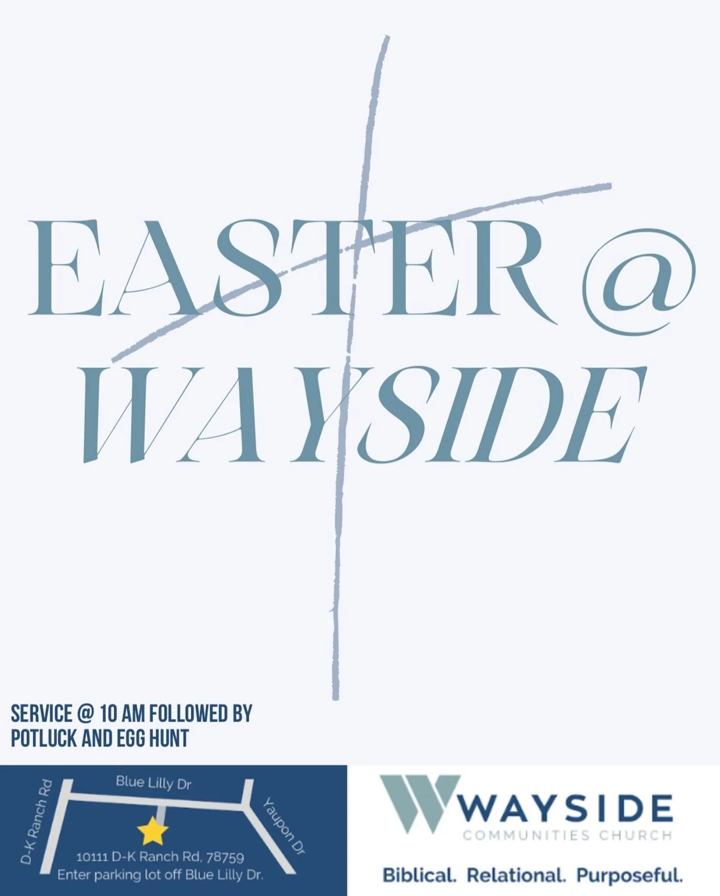 We want to celebrate the resurrection with YOU! Join us on Sunday @ 10am. Stick around after the service for lunch, baptisms, and an Easter egg hunt!