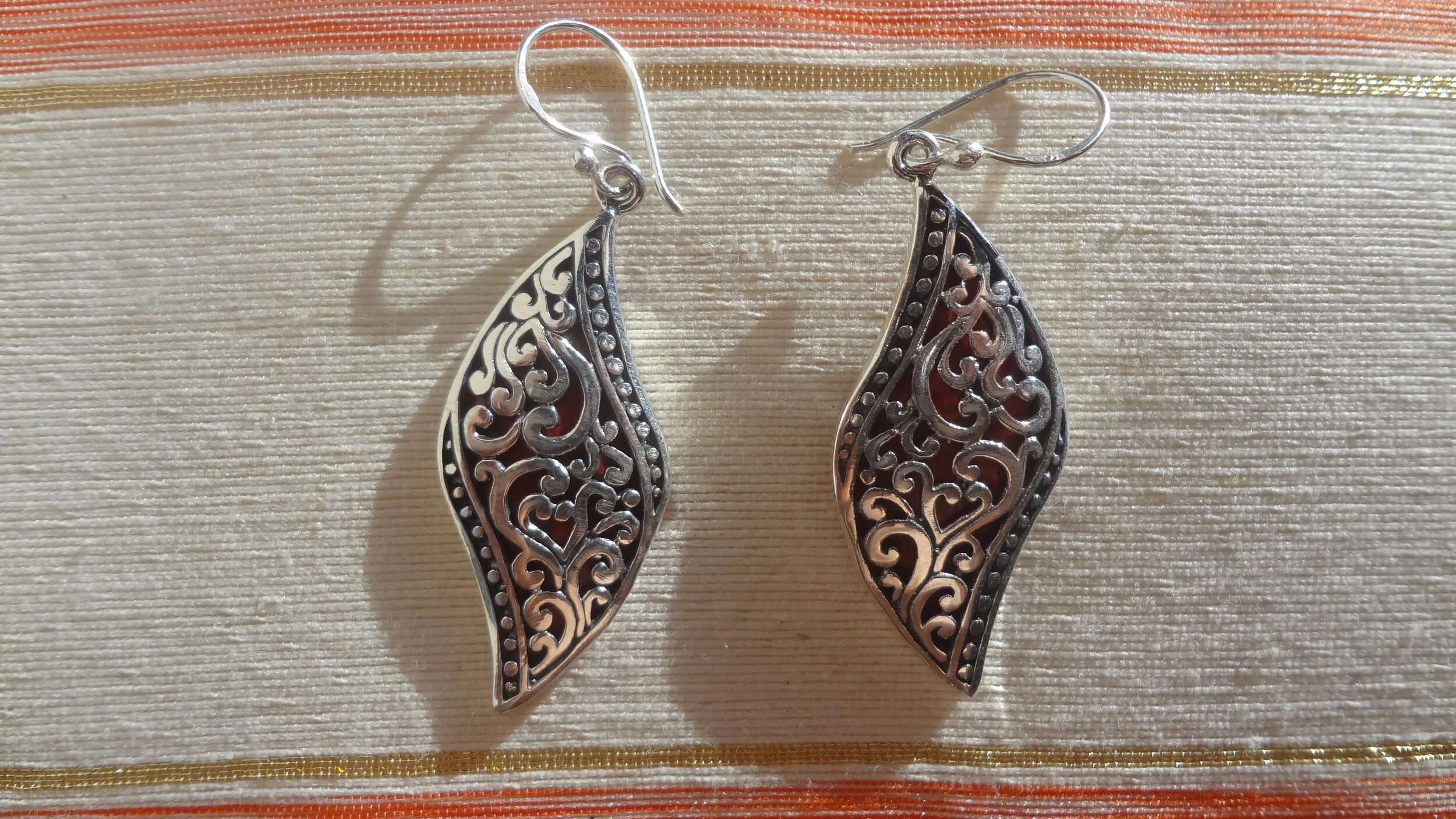 Earrings + Coral Indian Style
