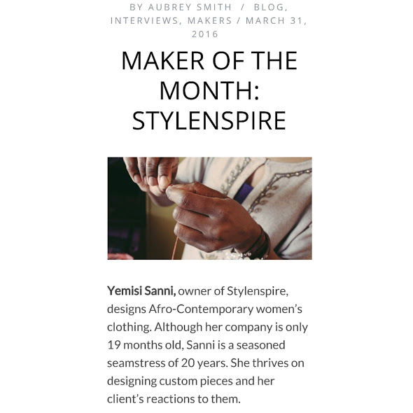 MAKER OF THE MONTH: STYLENSPIRE