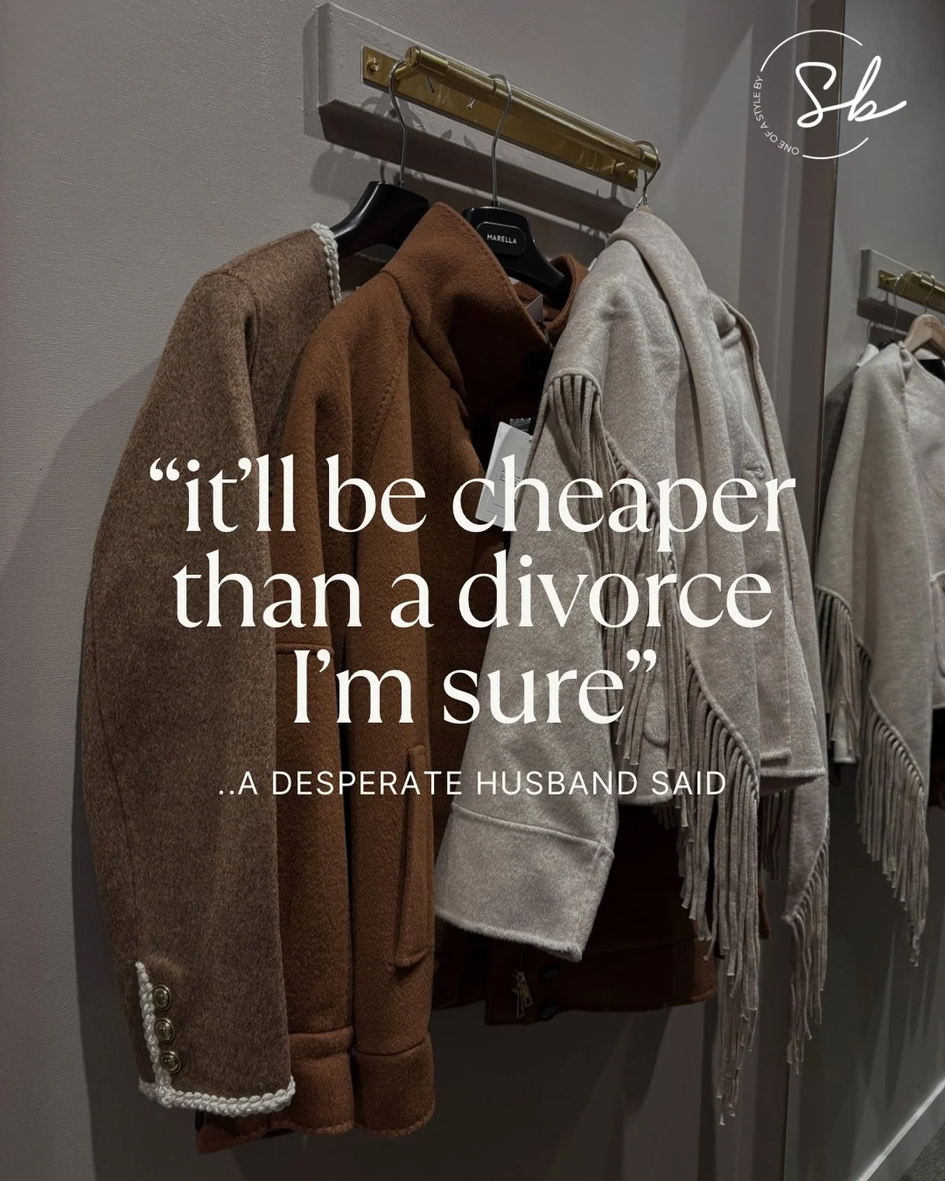 I recently got a message from a gentleman who said (referring to his wife):

&ldquo;She has thousands of clothes and never gets rid of anything&hellip; I&rsquo;m getting her a styling session for Christmas. It&rsquo;ll be MUCH cheaper than a divorce!