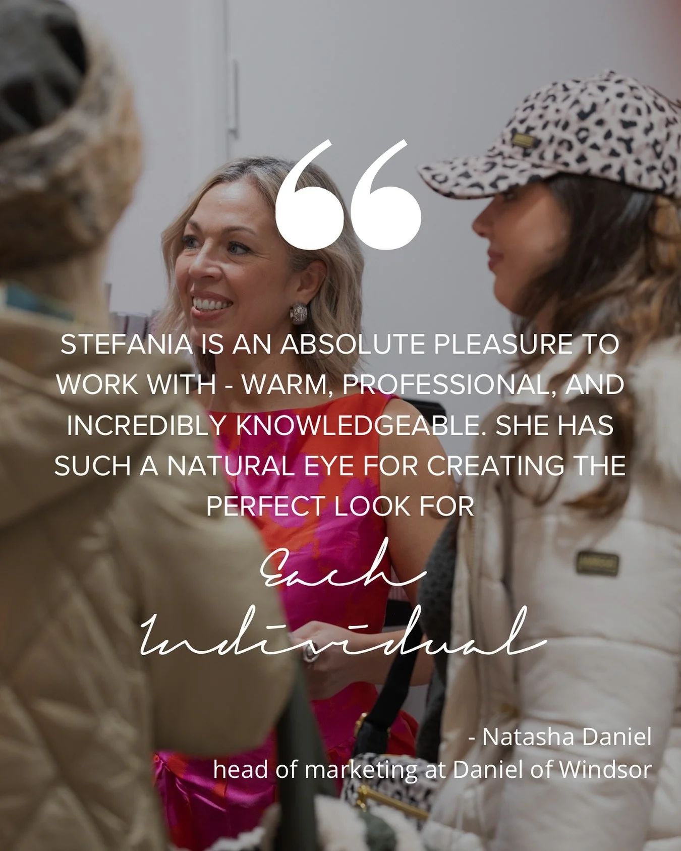 Honoured to receive this wonderful testimonial from @tashdaniel the Head of Marketing at @danielofwindsor 🤍

Supporting brands and teams through colour analysis and personalised styling is one of my favourite parts of the work I do &mdash; and when 