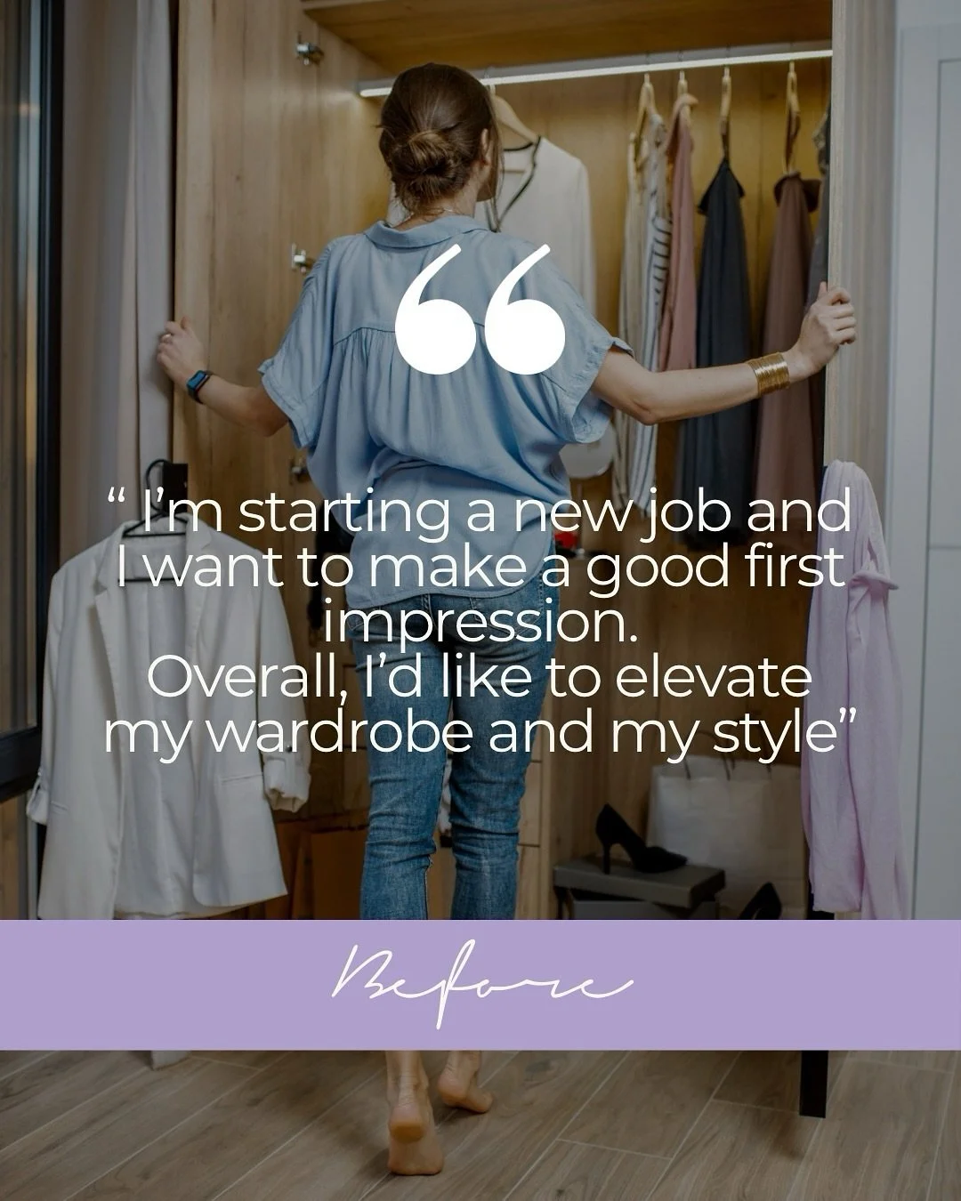&ldquo;I&rsquo;m looking for a personal stylist who can help me choose some business casual outfits. I&rsquo;m starting a new job and I want to make a good first impression. Overall, I&rsquo;d like to elevate my wardrobe and my style.&rdquo;

This wa