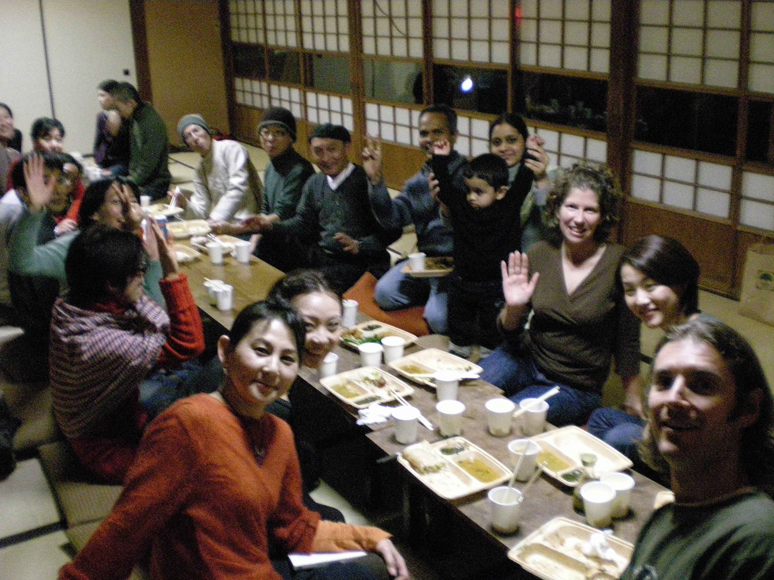 After kirtan dinner, Kamakura, Japan