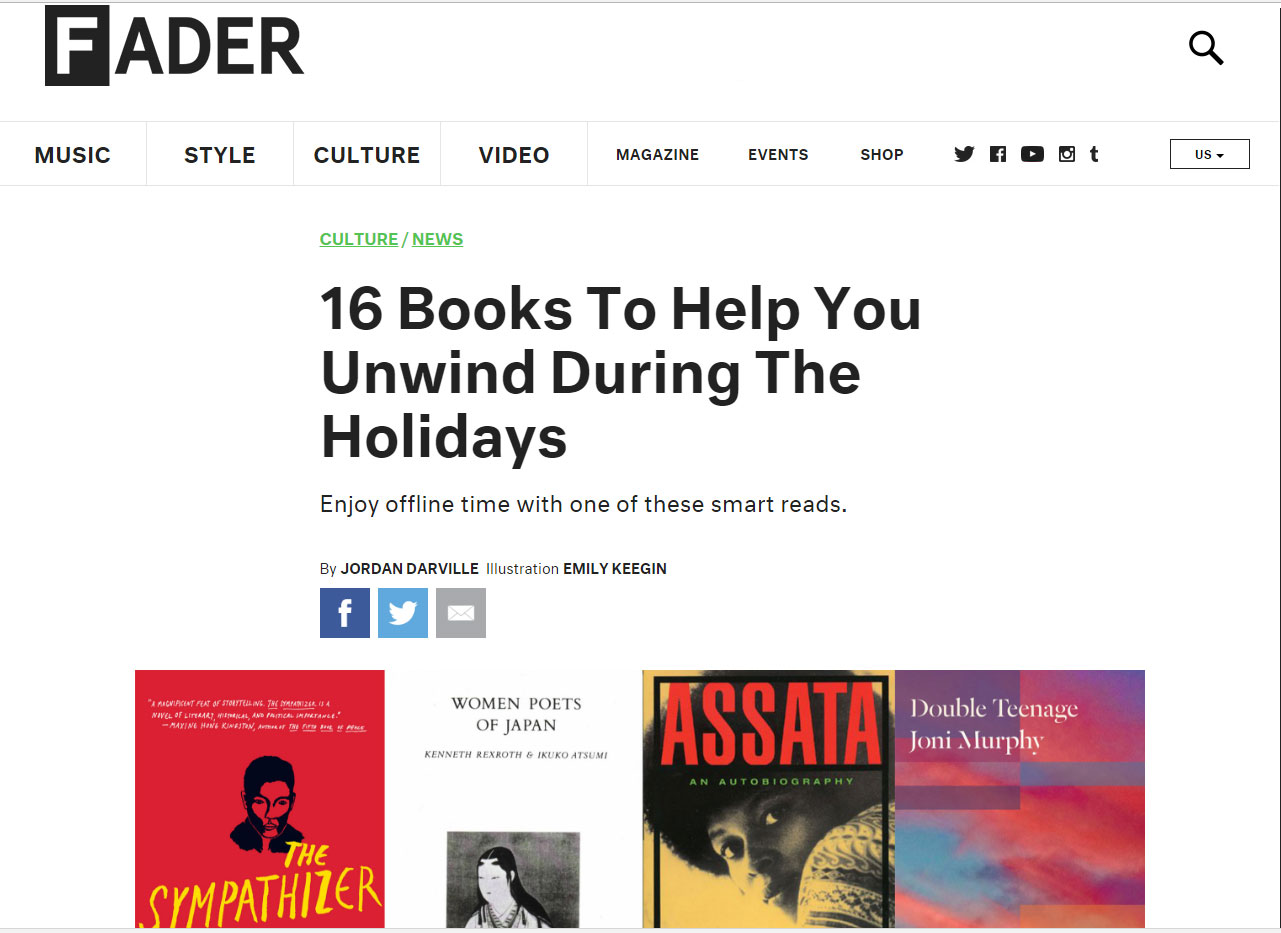 "The FADER office received an early copy and we loved it so much it's worth pre-ordering&nbsp;in anticipation."-Fader, December 2016