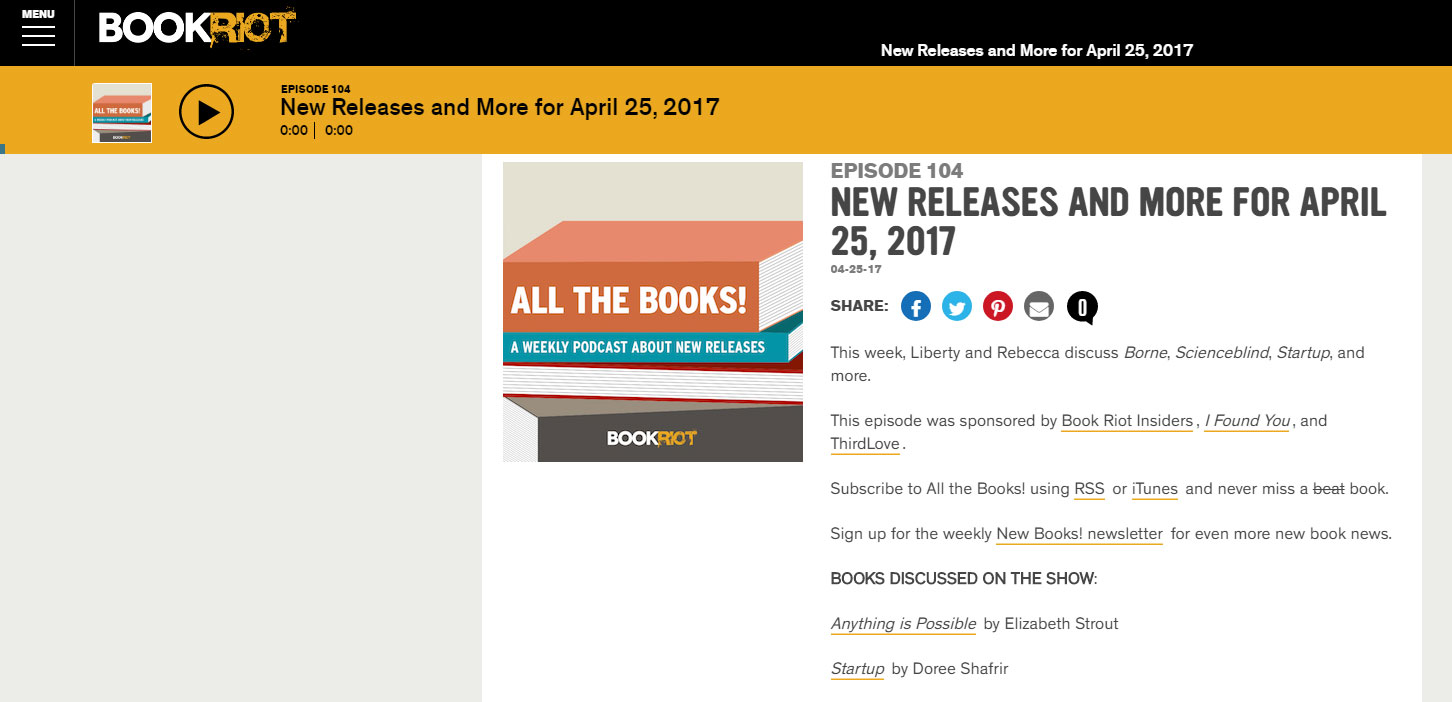 - BOOKRIOT , April 2017