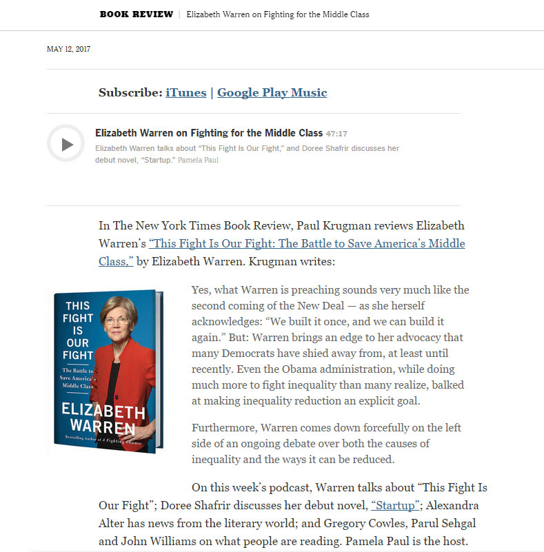 -New York Times Book Review Podcast, May 2017