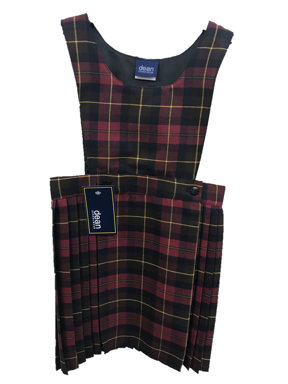 strapless open back dress Red Plaid Irvine Pinafore Dress by Hell Bunny  Modern Millie
