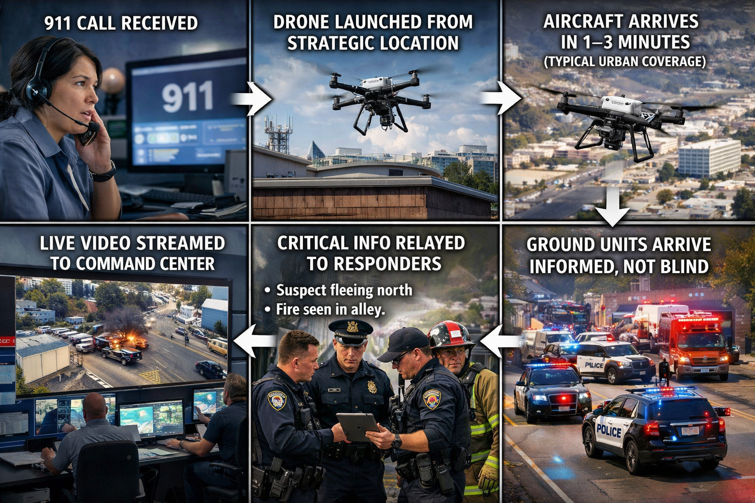 Visual of how Automated DFR program works, starting with 911 call