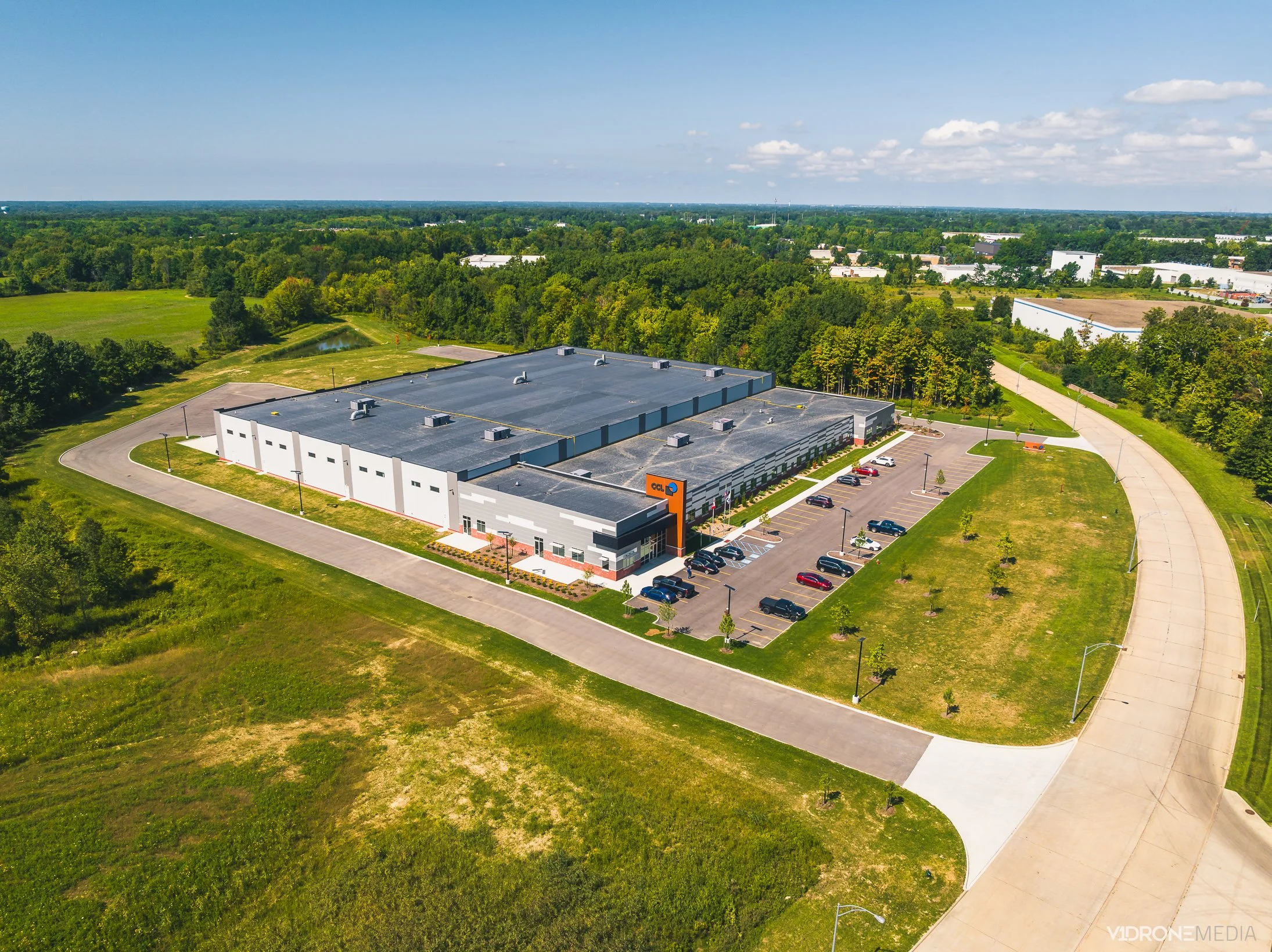 CCL Design facility construction 17700 Foltz Industrial Pkwy, Strongsville, OH - Construction Photography by V1DroneMedia (Geis Construction Project)