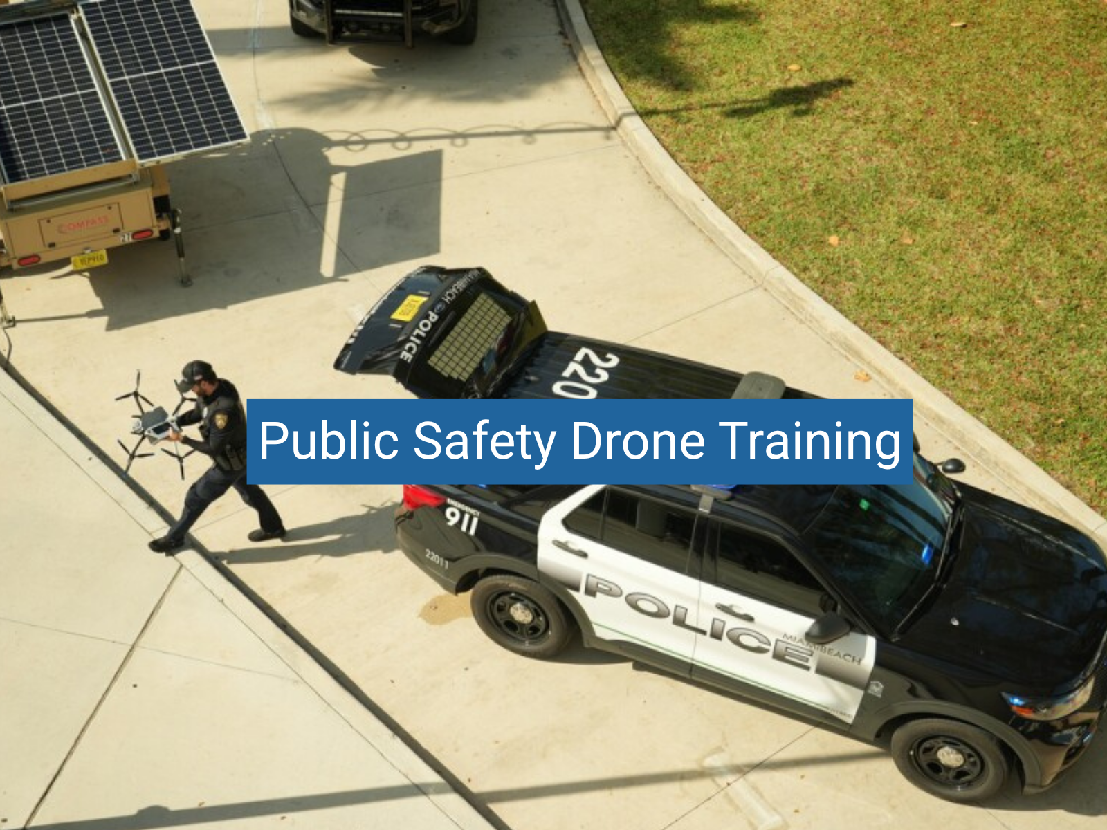 Police Officer Carrying Drone