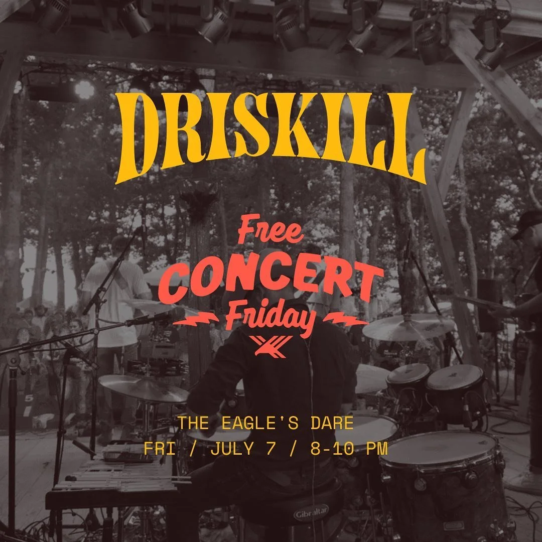 Free Concert Friday on July 7th at @theeaglesdare - catch us at 8PM 🎉