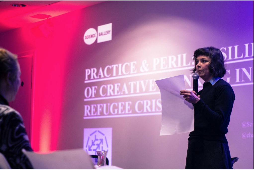 Compering at Practice & Peril, at Science Gallery Dublin 2016 Photography by Gareth Averill