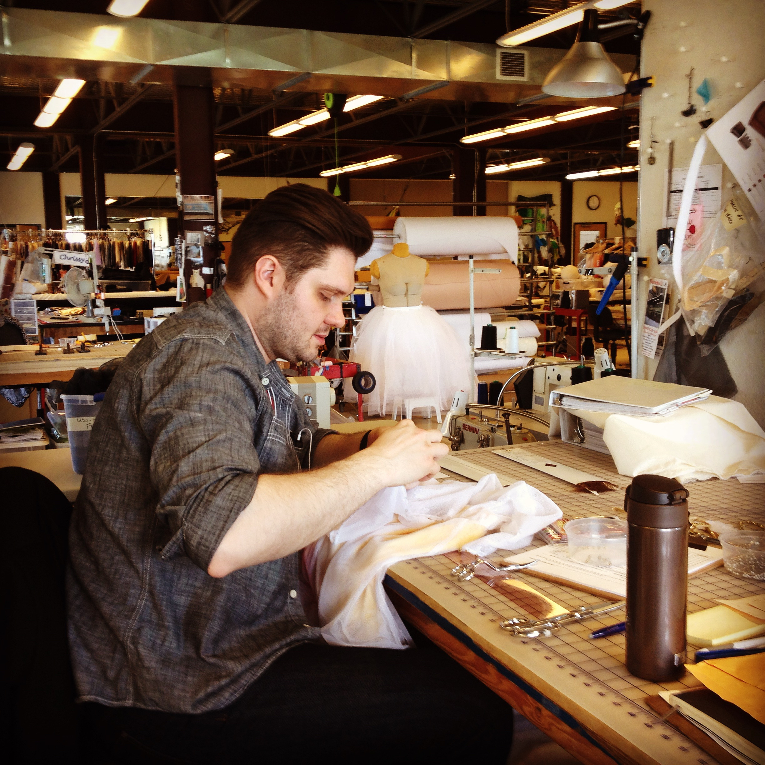 Jason Bray at the Michael Curry Design costume shop